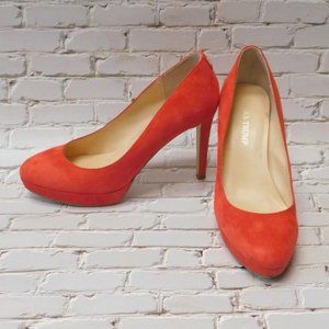 IVANKA TRUMP Red Suede Platform Heels